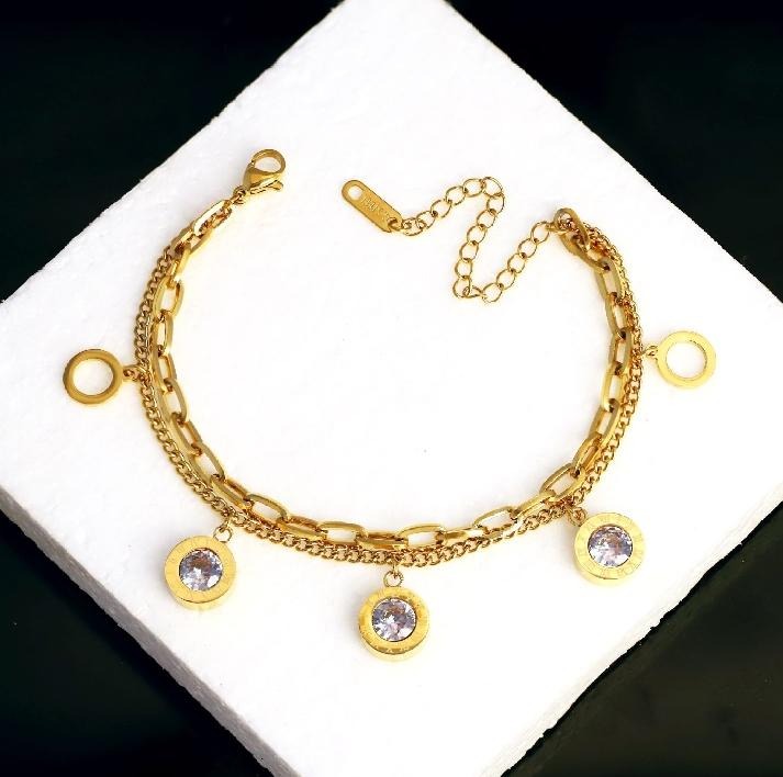 Lumiere Bezel Crystal Charm Bracelet