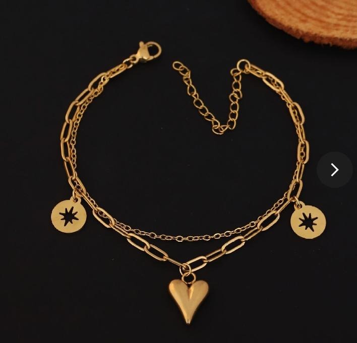 Amore Heart & Star Charm Bracelet