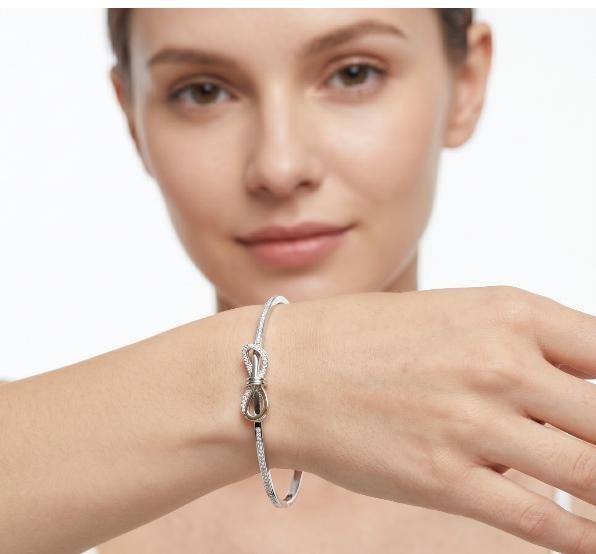 Luminous Silver Bow Openable Kada