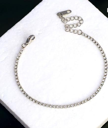 Silver Tennis Chain Bracelet